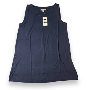 Style & Co Women's Industrial Blue Sleeveless Top